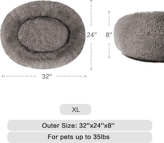 Fluffy Luxe Pet Bed for Dogs & Cats, Anti-Slip, Waterproof Base, Machine Washable, Durable 5 Colors Available